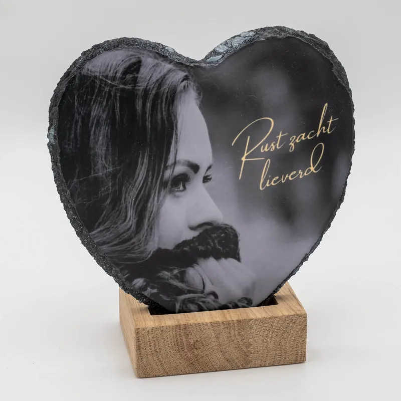 Houten voet - Gedenktegel Hartvorm