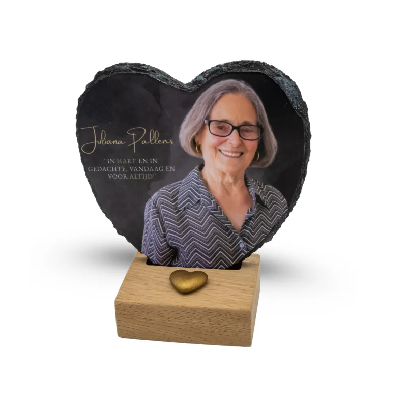 Gedenktegel - Ashouder Hartvorm 15x15 - Mat