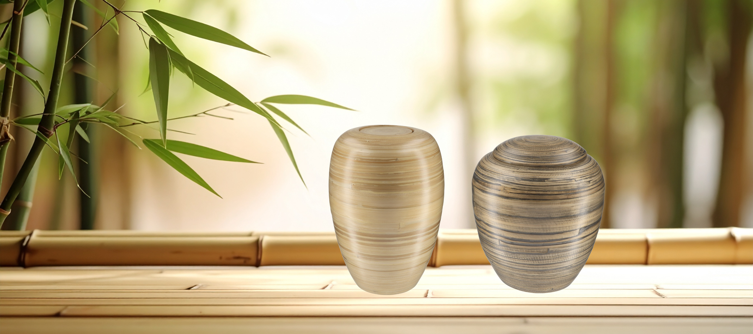 Nieuwe bamboe-urnen