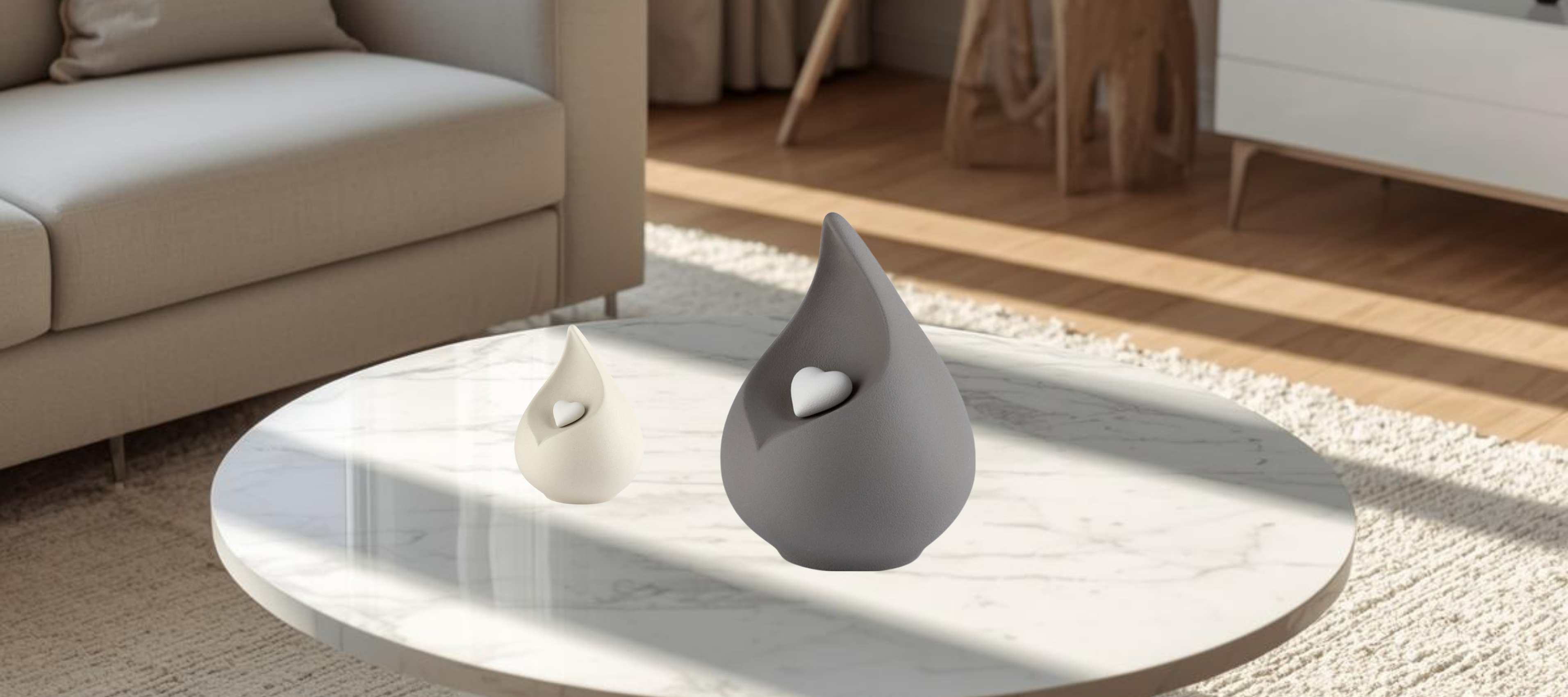 Nieuwe porseleinen urnen