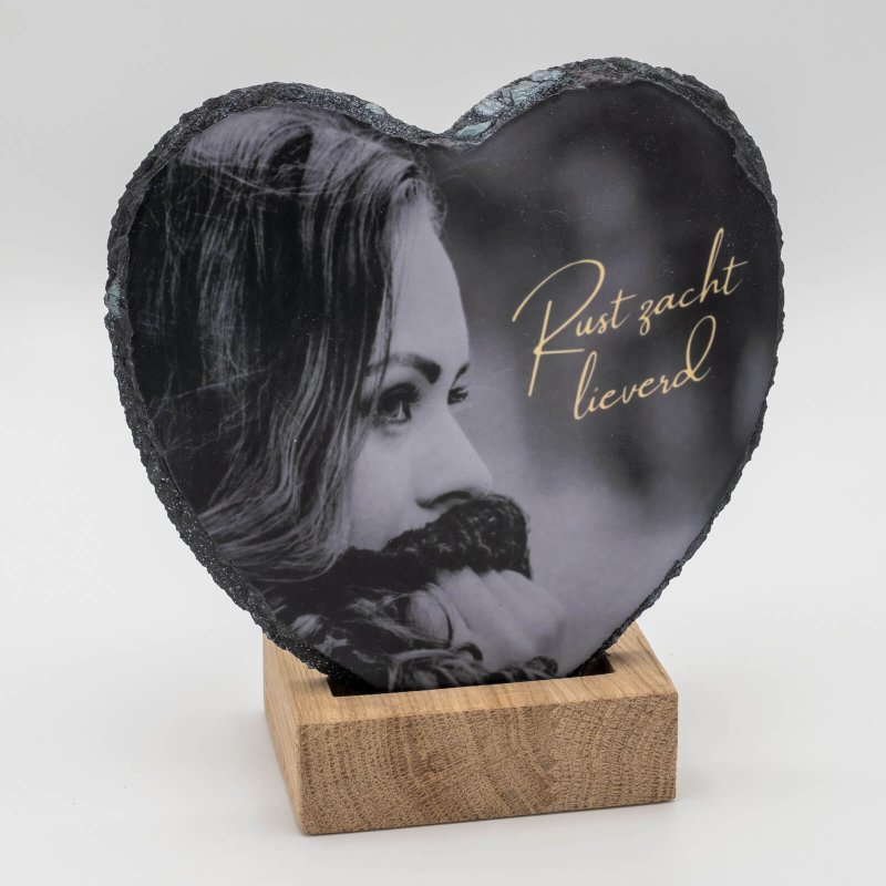 Houten voet - Gedenktegel Hartvorm